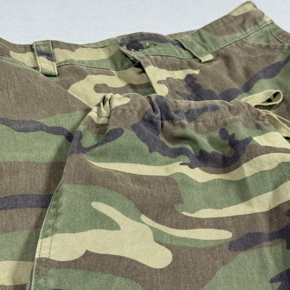 Forever 21 Camo Cargo Pants Green Woodland Camouflage High Rise Joggers Mens M